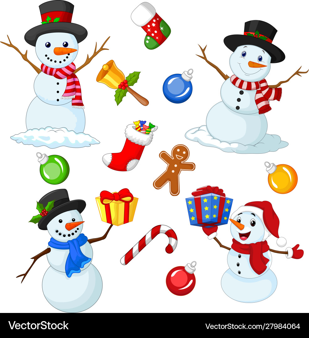 Christmas Elements Collection Vector Image
