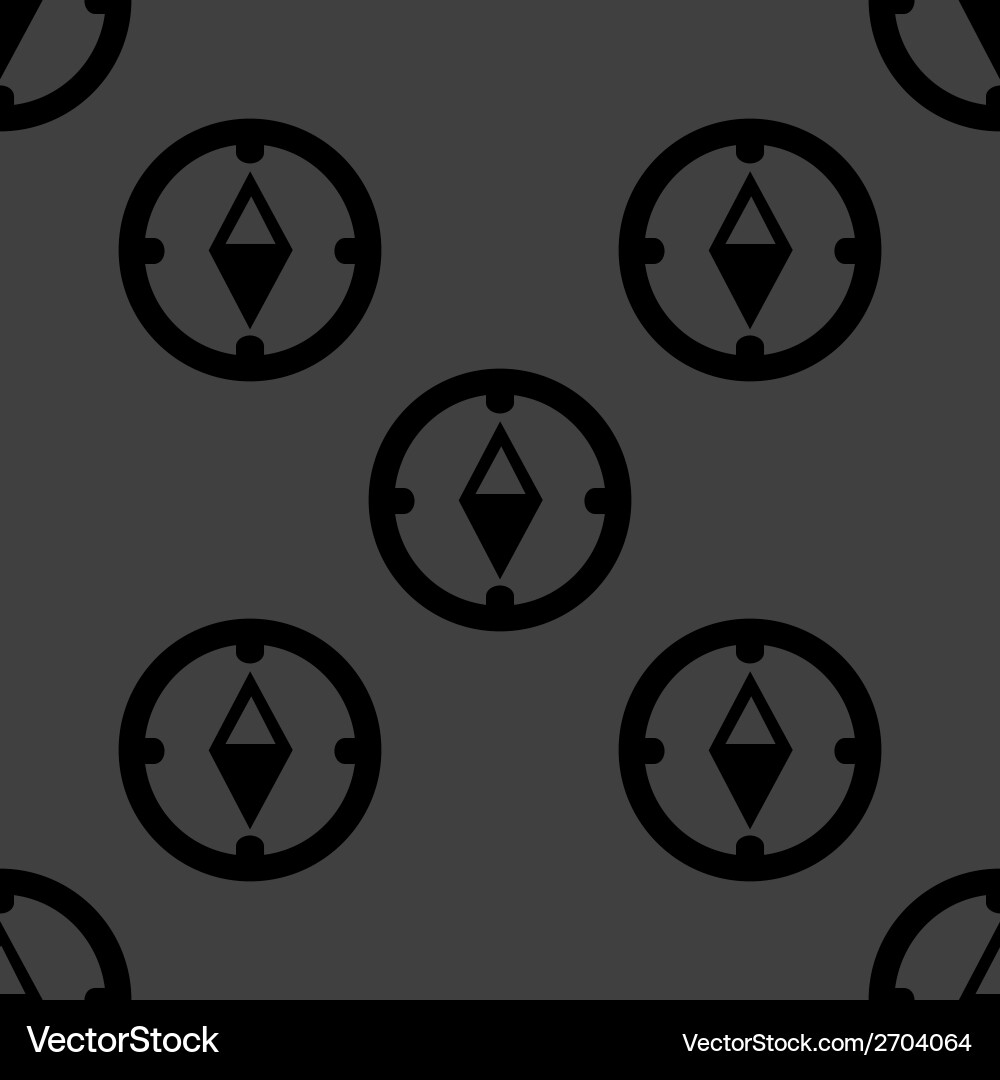 Compass web icon flat design seamless gray pattern vector image