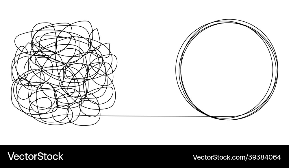Complex Problem Solving - Tangled Paths vector image