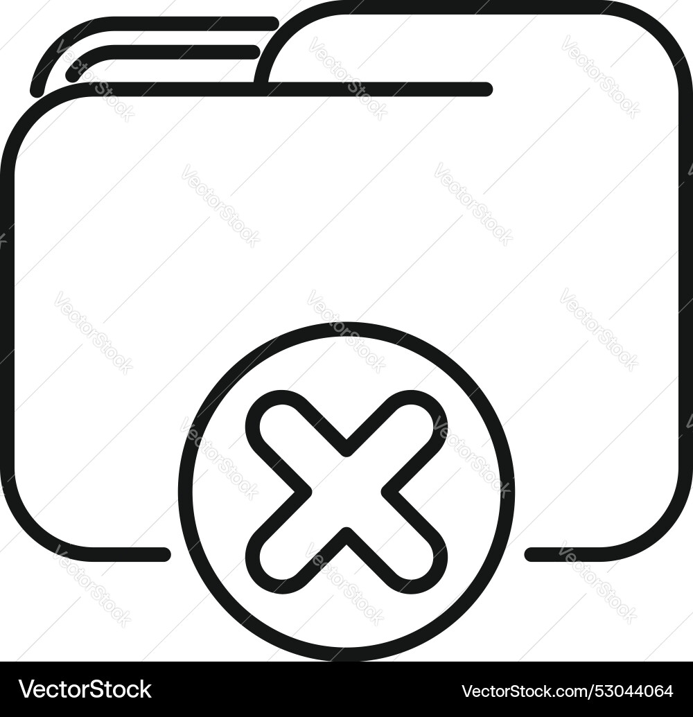 Delete folder icon showing file removal operation vector image