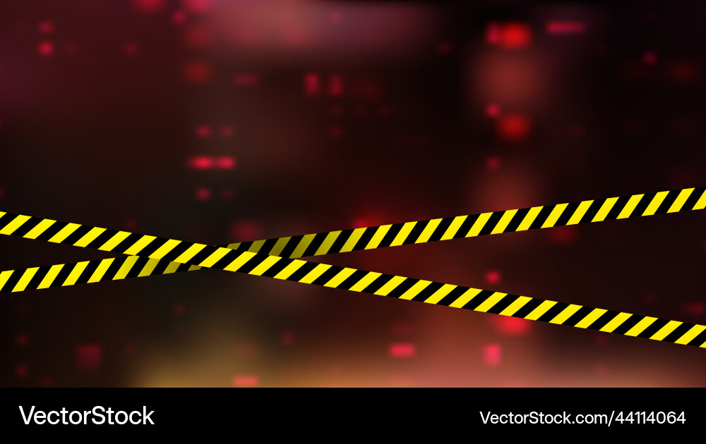 Digital dark red background with warning ribbon Digital dark red background with warning ribbon vector image