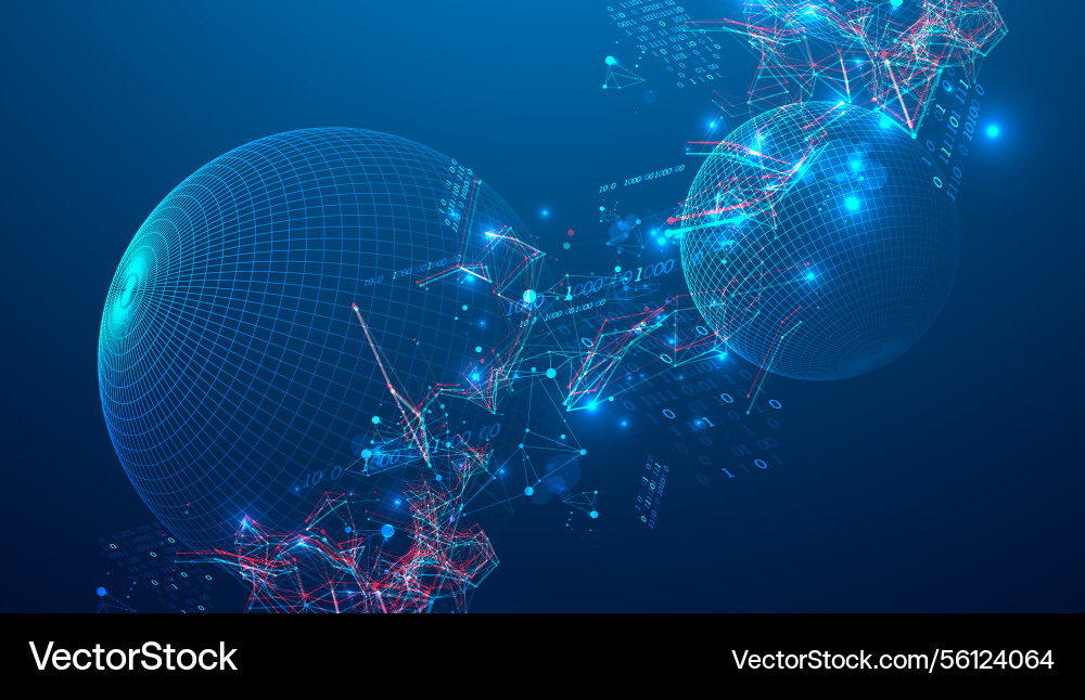 Digital network data flow in cyberspace theme Digital network data flow in cyberspace theme vector image