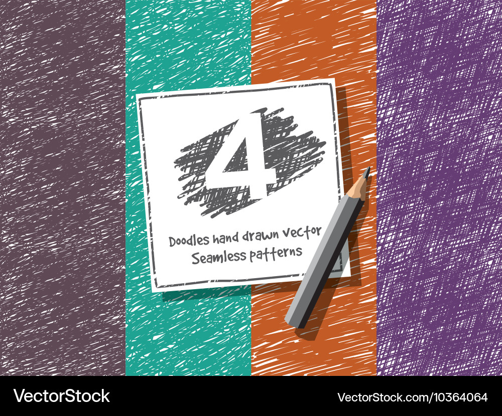 Doodles hand drawn abstract seamless pattern vector image