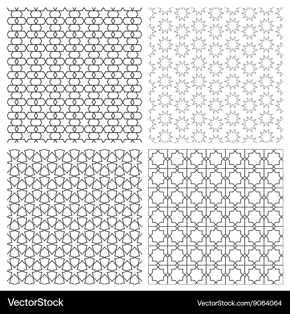 Four fonts numbers and punctuation marks in retro vector image