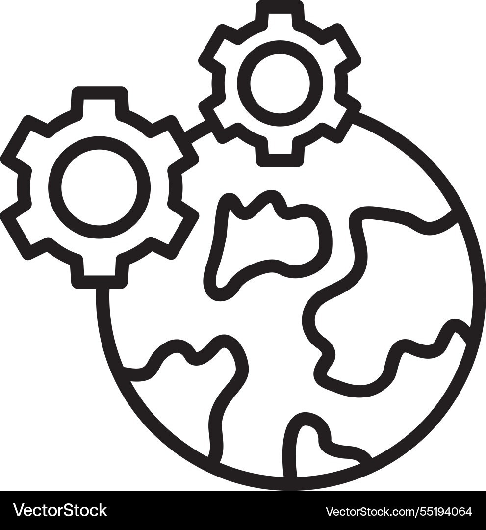 Global setting line icon design Vector Image