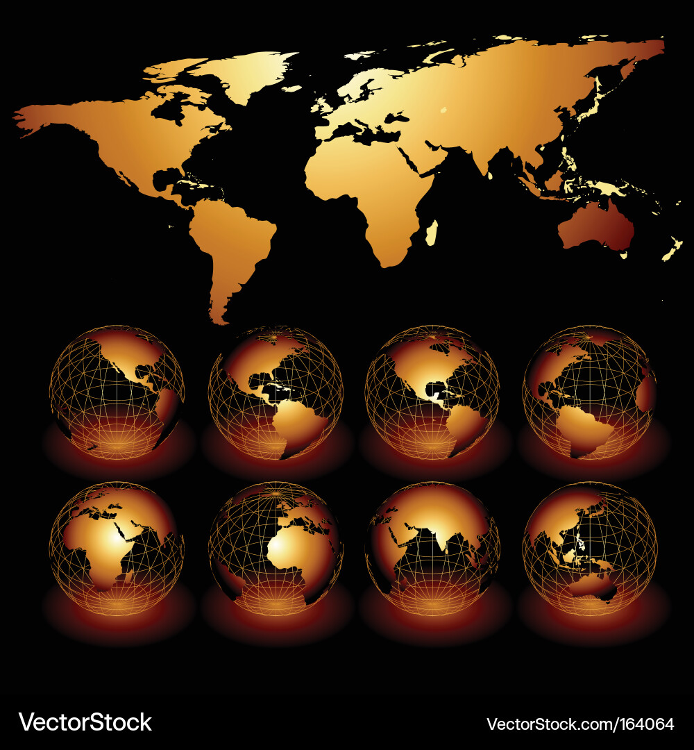 Global World Map Icon Vector Image