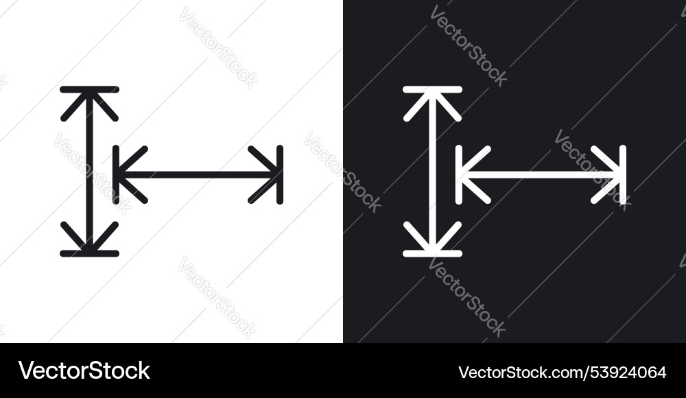 Height and width icon Height and width icon vector image