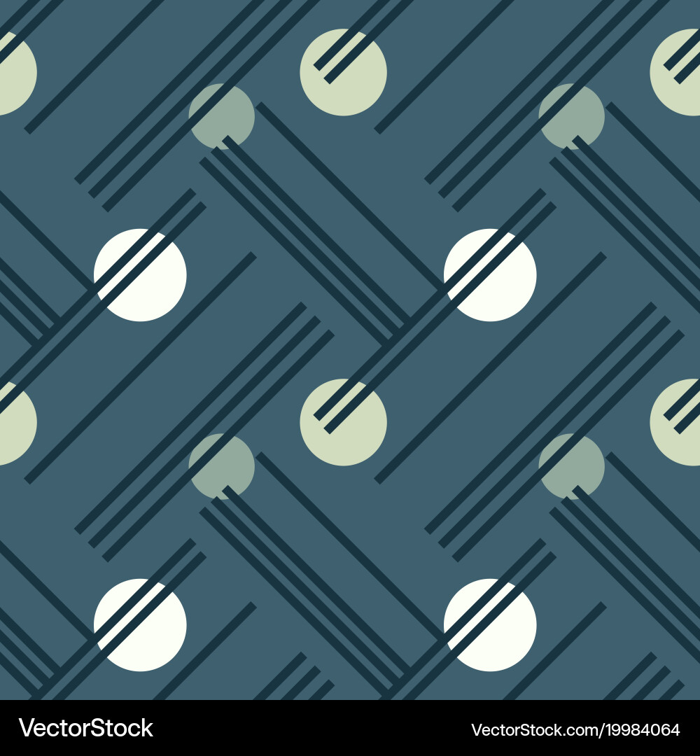 Irregular lines and circles diagonal seamless vector image