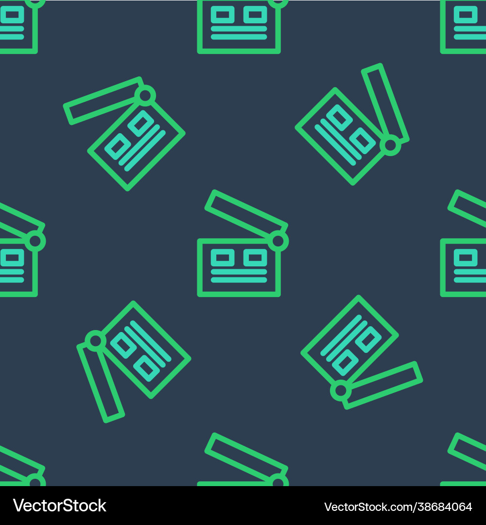 Line movie clapper icon isolated seamless pattern Vector Image