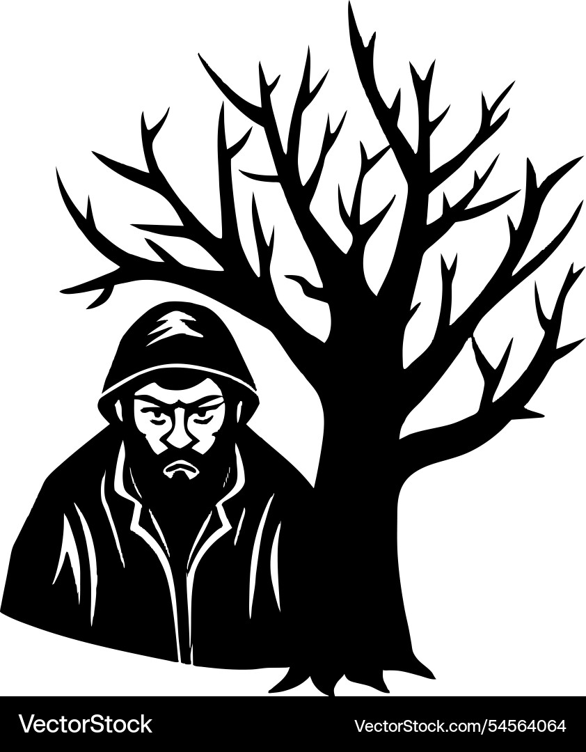 Man under a tree Man under a tree vector image