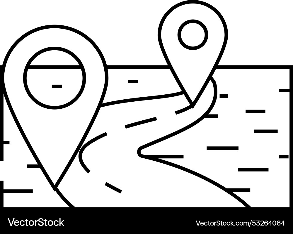 Map pointer location line icon vector image