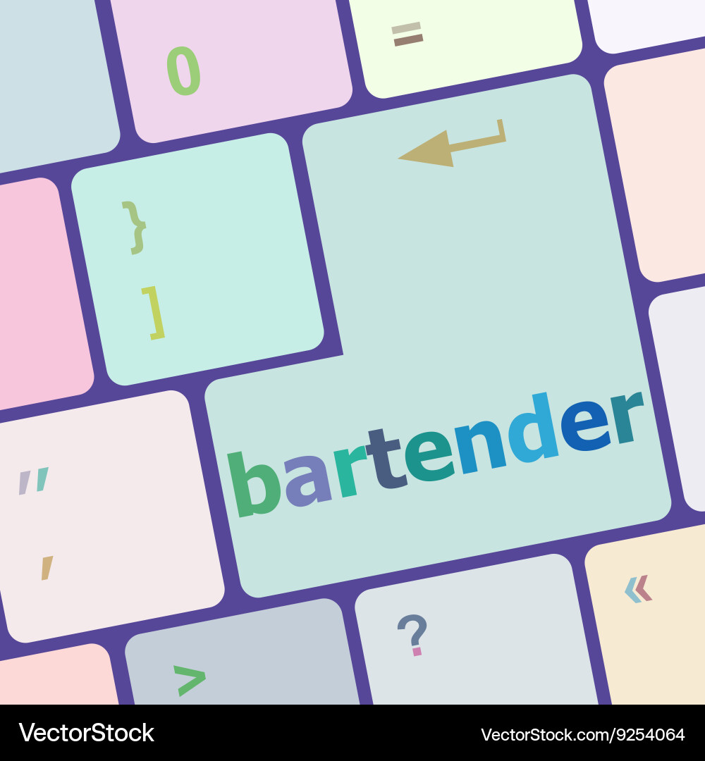 Message bartender on enter key of keyboard Vector Image