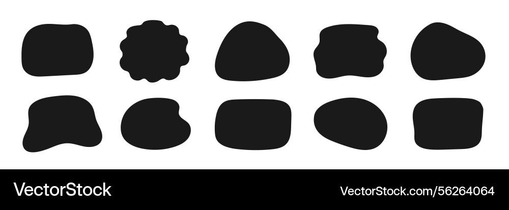 Organic shape round form set liquid blob Vector Image