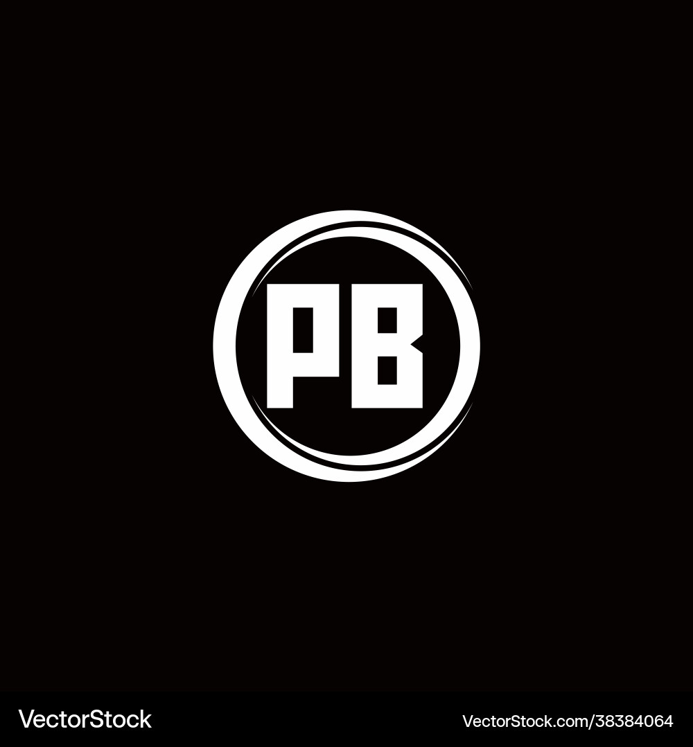 Pb logo initial letter monogram with circle slice Vector Image
