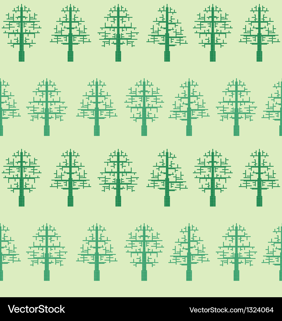Pixel trees pattern vector image