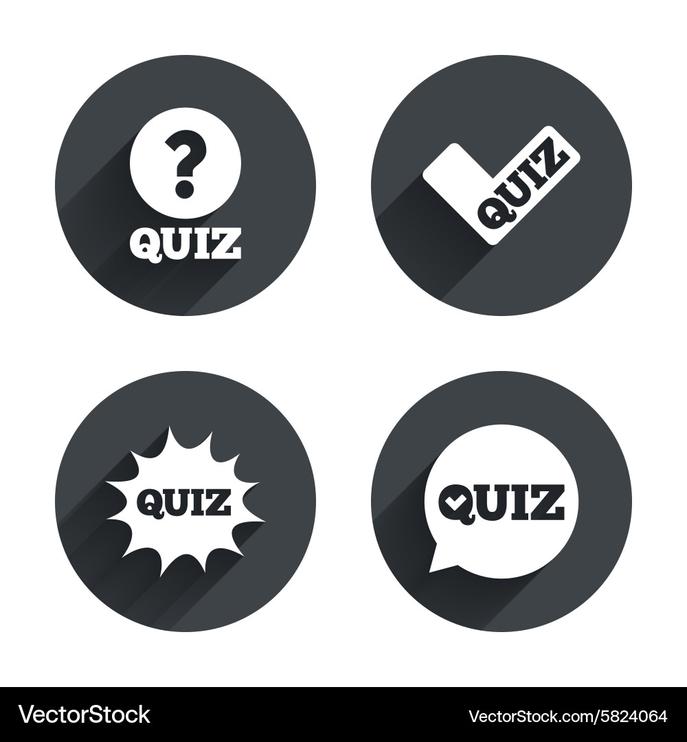 Quiz icons speech bubble with check mark symbol Vector Image