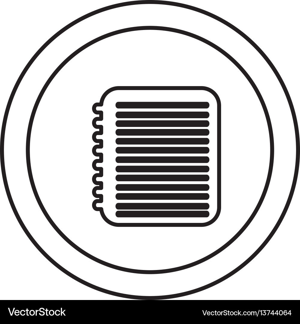 Round emblem notebook write icon vector image