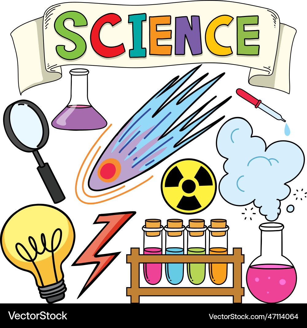Science Icons & Objects Set vector image