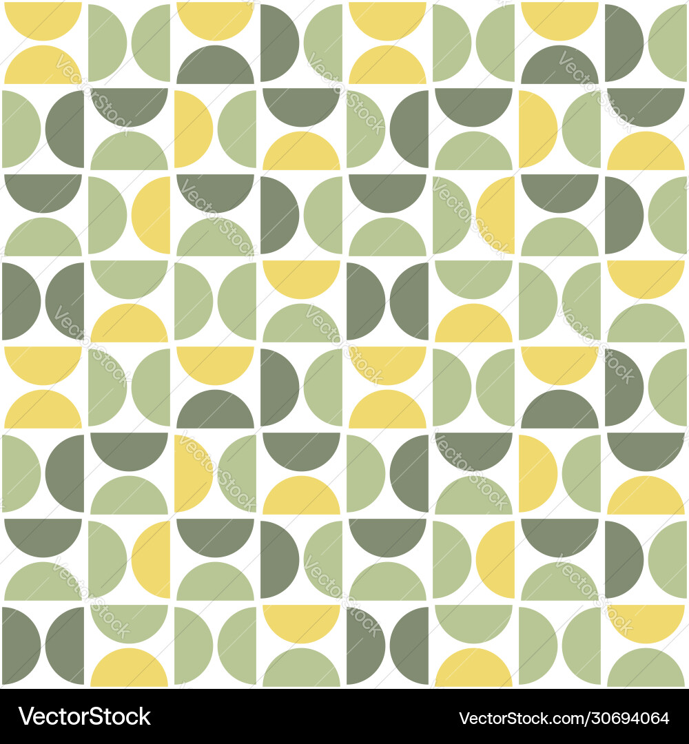 Seamless pattern with semicircles mid century vector image