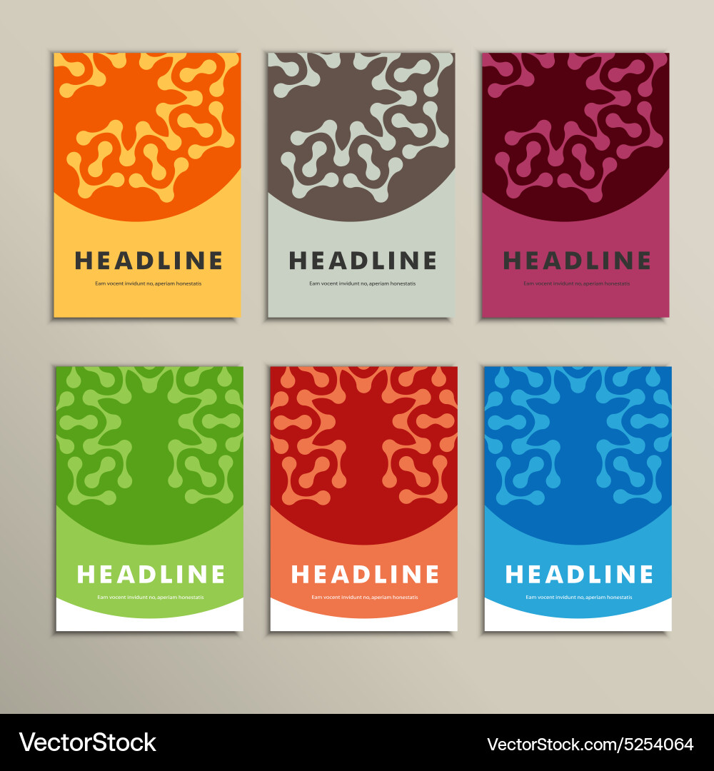 Set for design in molecules abstract style vector image
