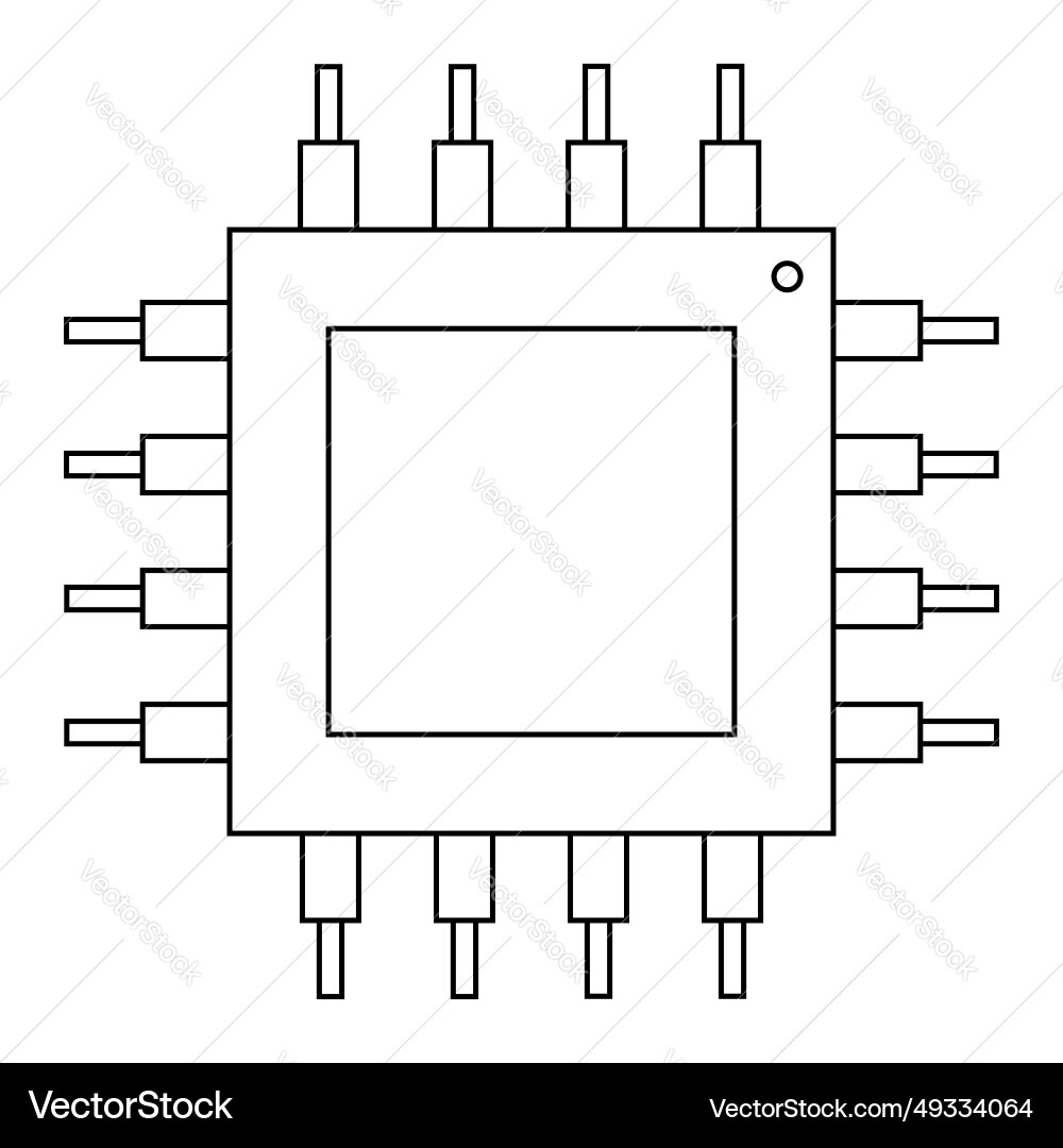 Simple of digital electronic computer cpu chip Simple of digital electronic computer cpu chip vector image