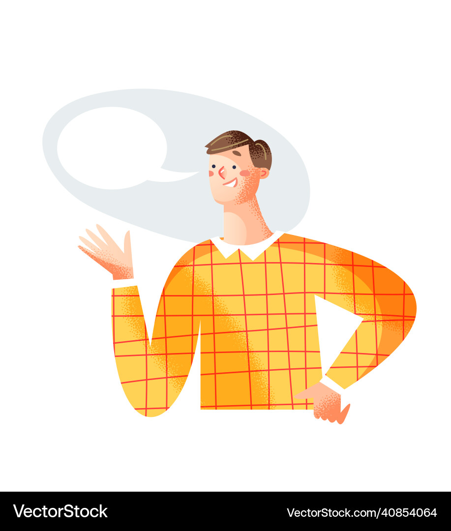 Smiling Boy with Empty Speech Bubble vector image