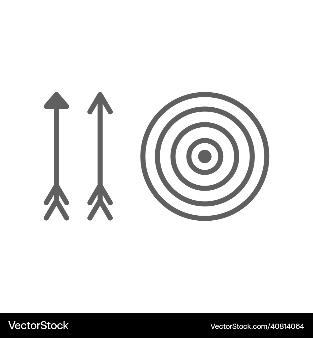 Target with an arrow line icon a simple element vector image
