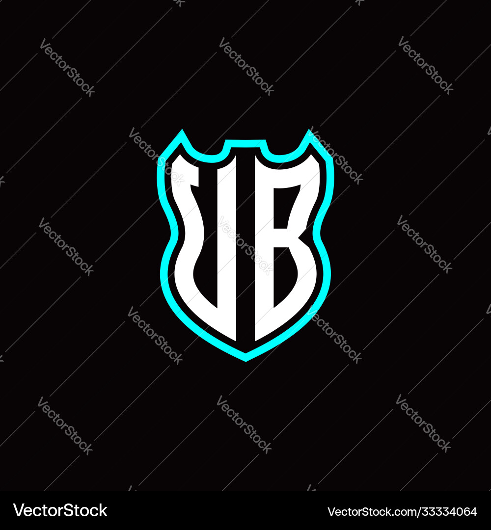 U b initial logo design with shield shape Vector Image