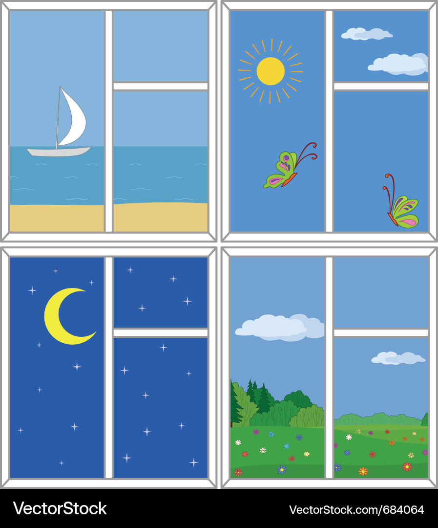 Windows with views Vector Image