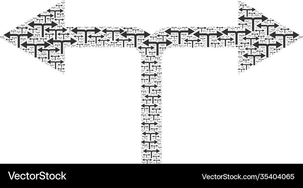 Bifurcation arrows left right recursion collage Bifurcation arrows left right recursion collage vector image