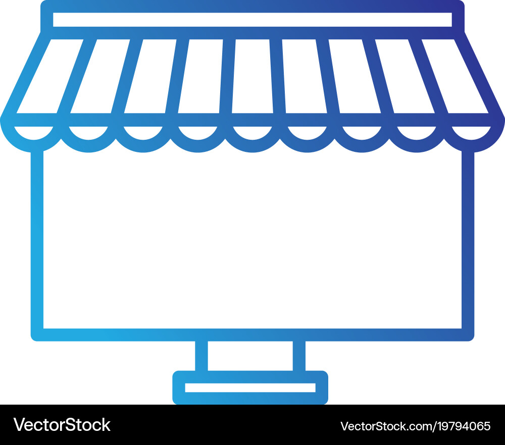 Computer display with parasol Vector Image