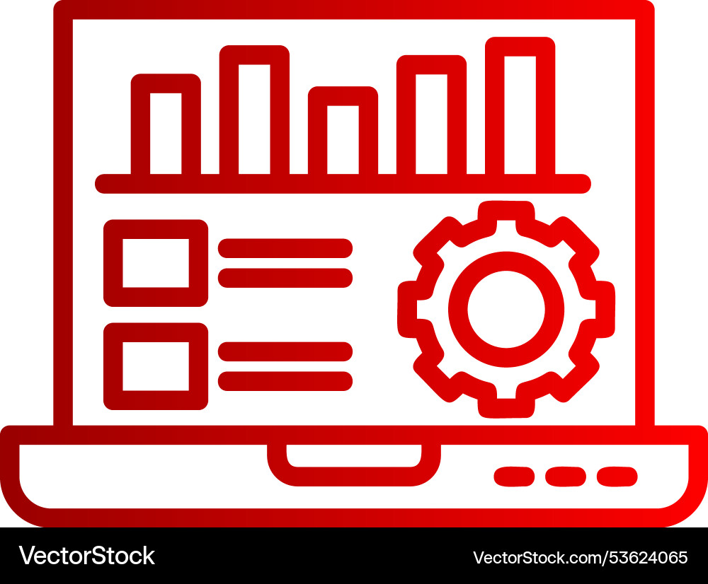 Data driven line gradient icon vector image