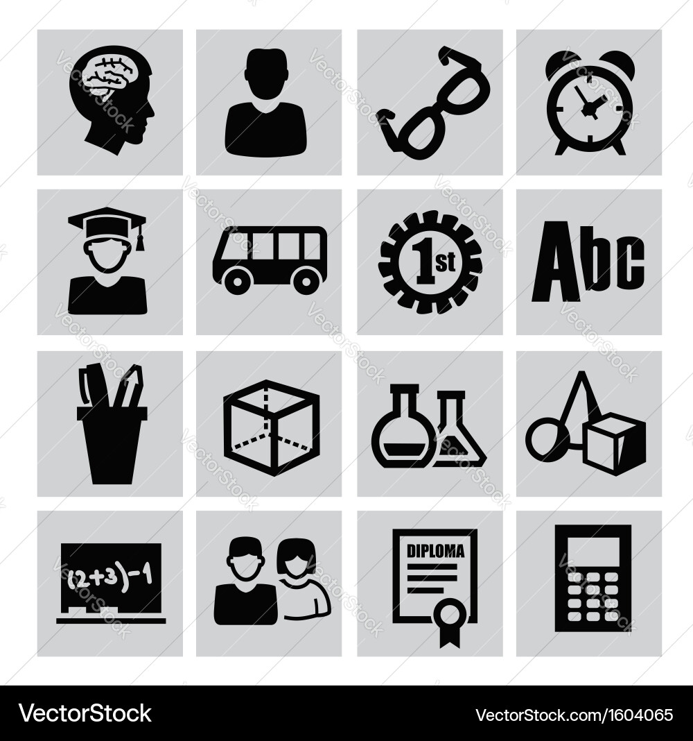 Education icons Vector Image