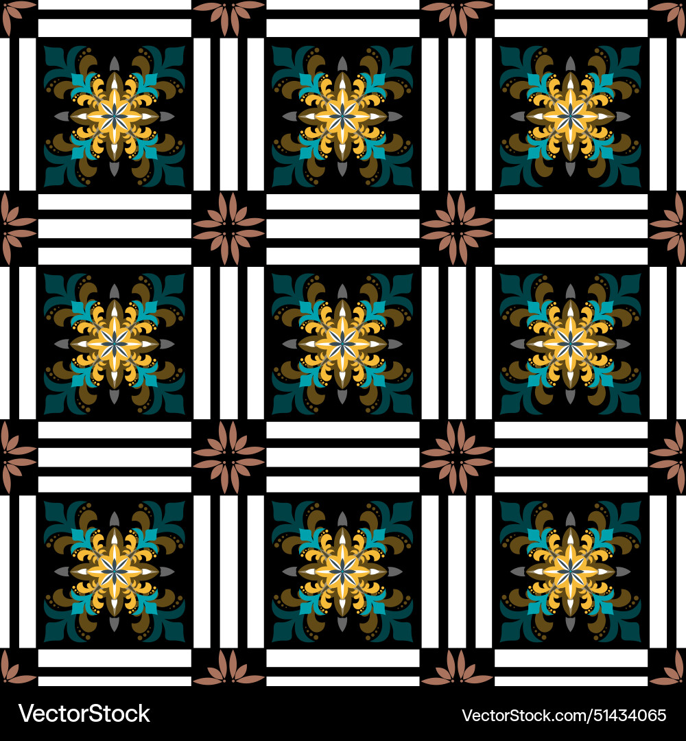 Floor tile geometric texture pattern design 1 vector image