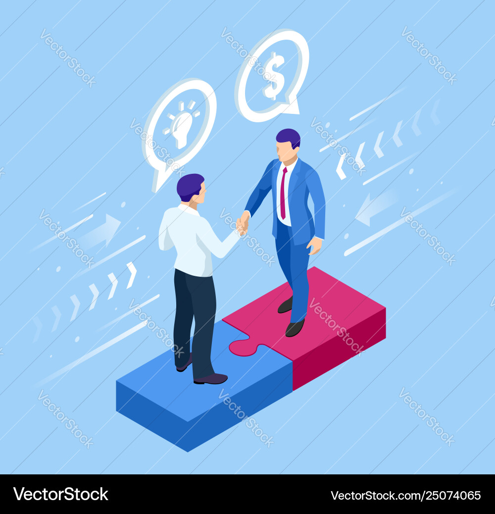 Isometric Puzzle Investment Concept Vector Image