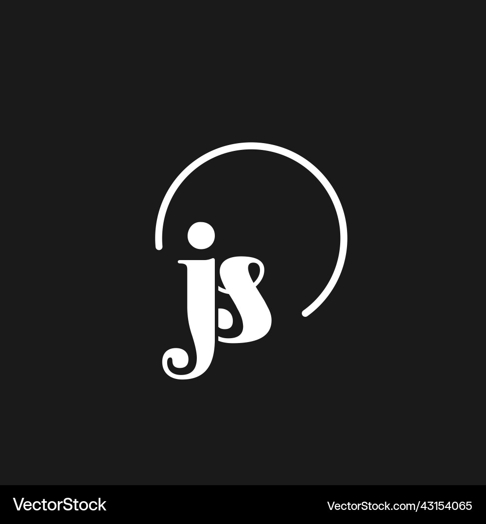 Js logo initials monogram with circular lines vector image