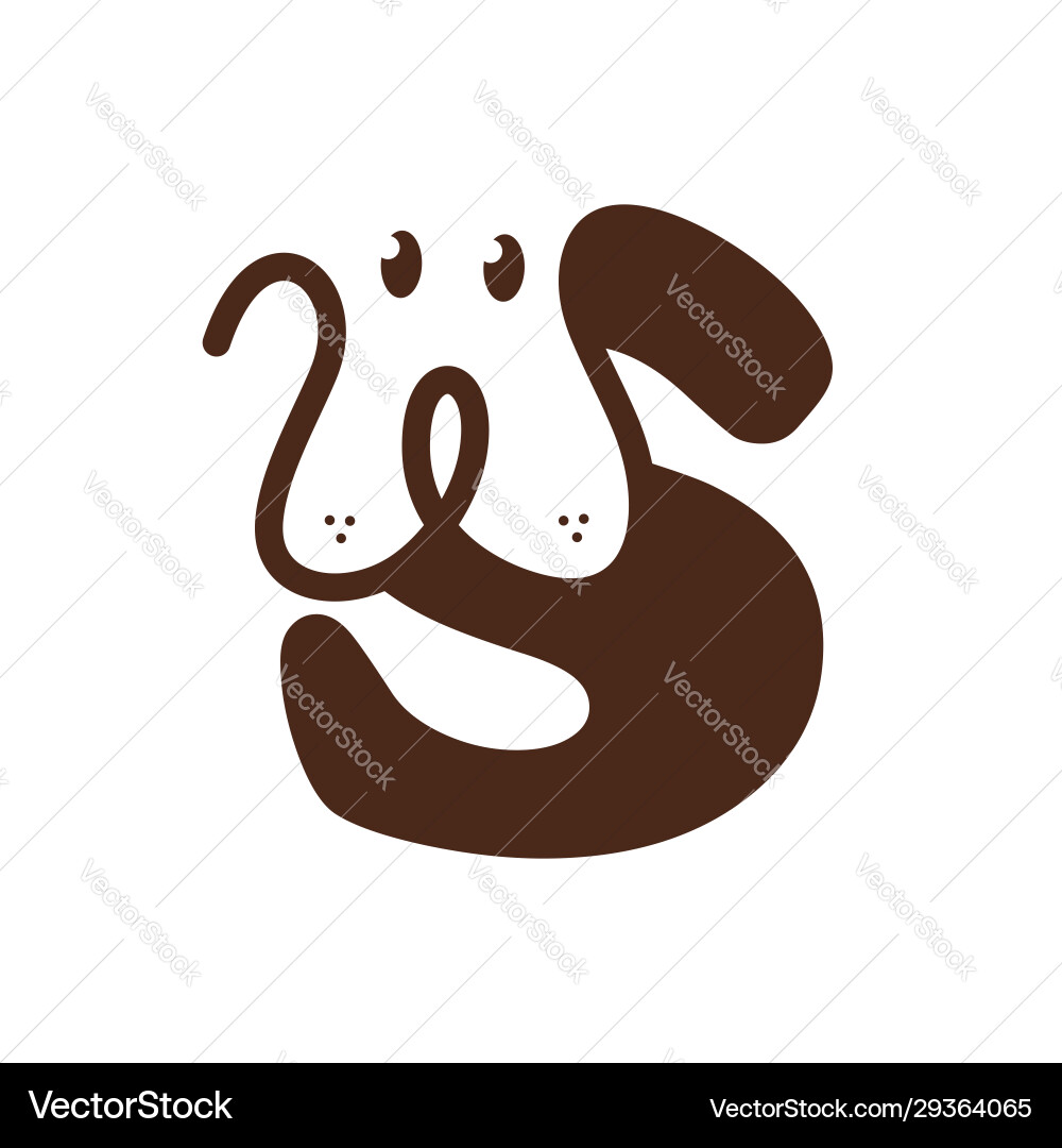 Letter S Dog Logo Vector Image