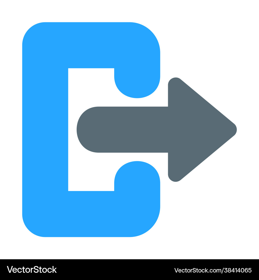 Log out icon in flat style for any projects vector image