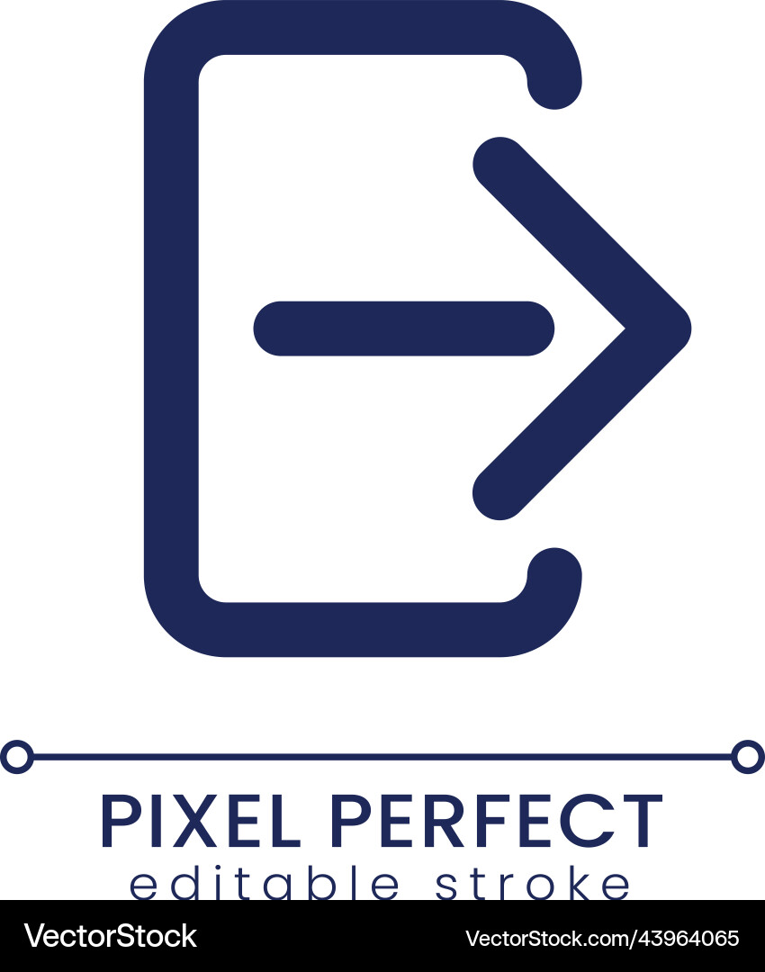 Logout pixel perfect linear ui icon vector image