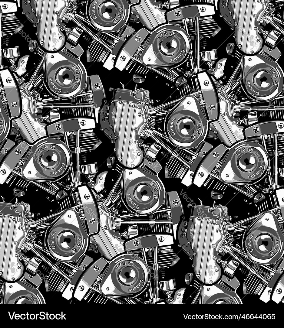Machine pattern v twin template Machine pattern v twin template vector image