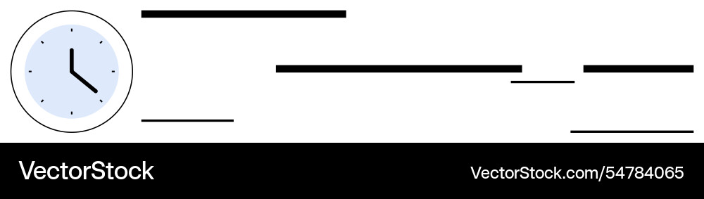 Minimalist clock and horizontal lines design Vector Image