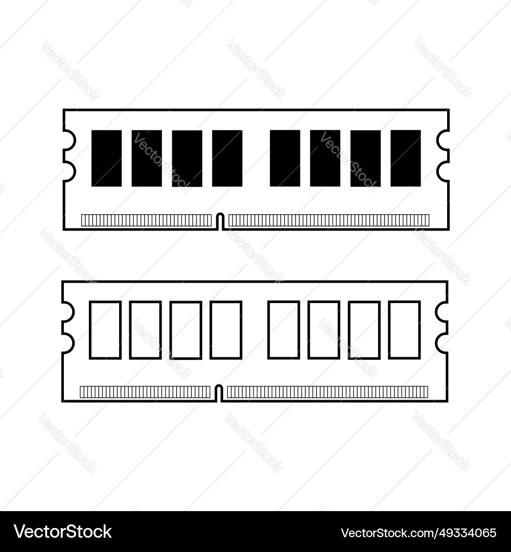 Simple of ram personal computer component icon Simple of ram personal computer component icon vector image