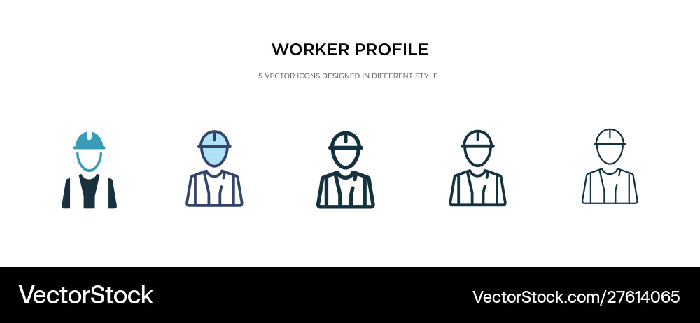 Worker profile icon in different style two Worker profile icon in different style two vector image