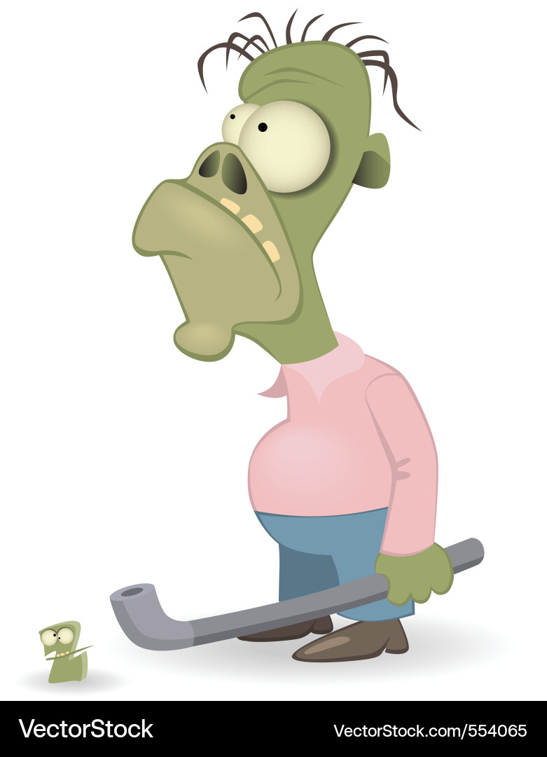 Zombie Character with Pipe vector image