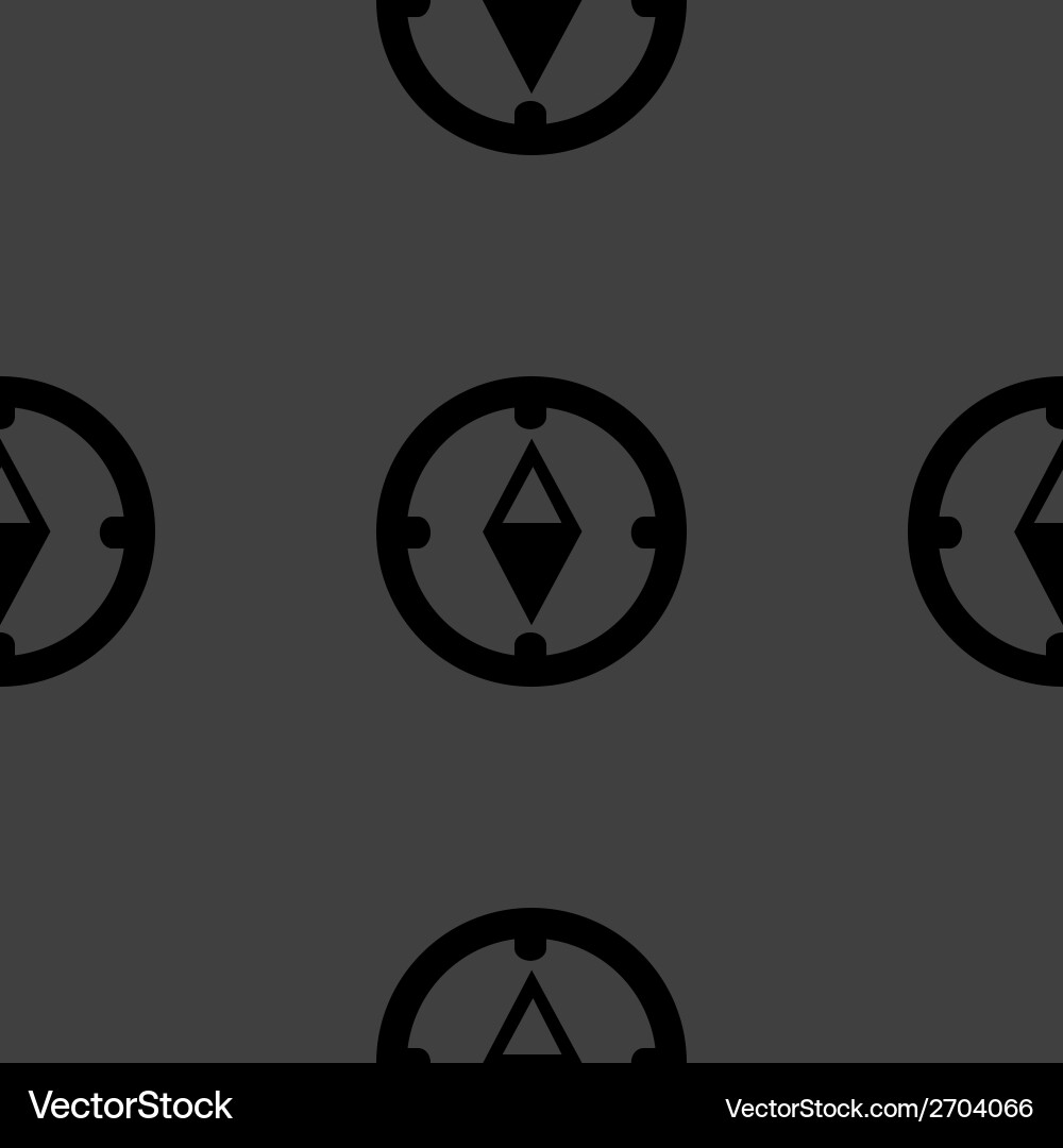 Compass web icon flat design seamless gray pattern vector image