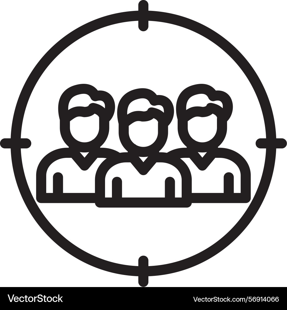 Demographic targeting linear style icon design Vector Image