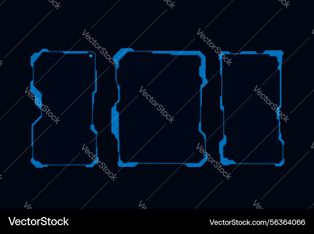 Hud futuristic user screen control interface set Hud futuristic user screen control interface set vector image