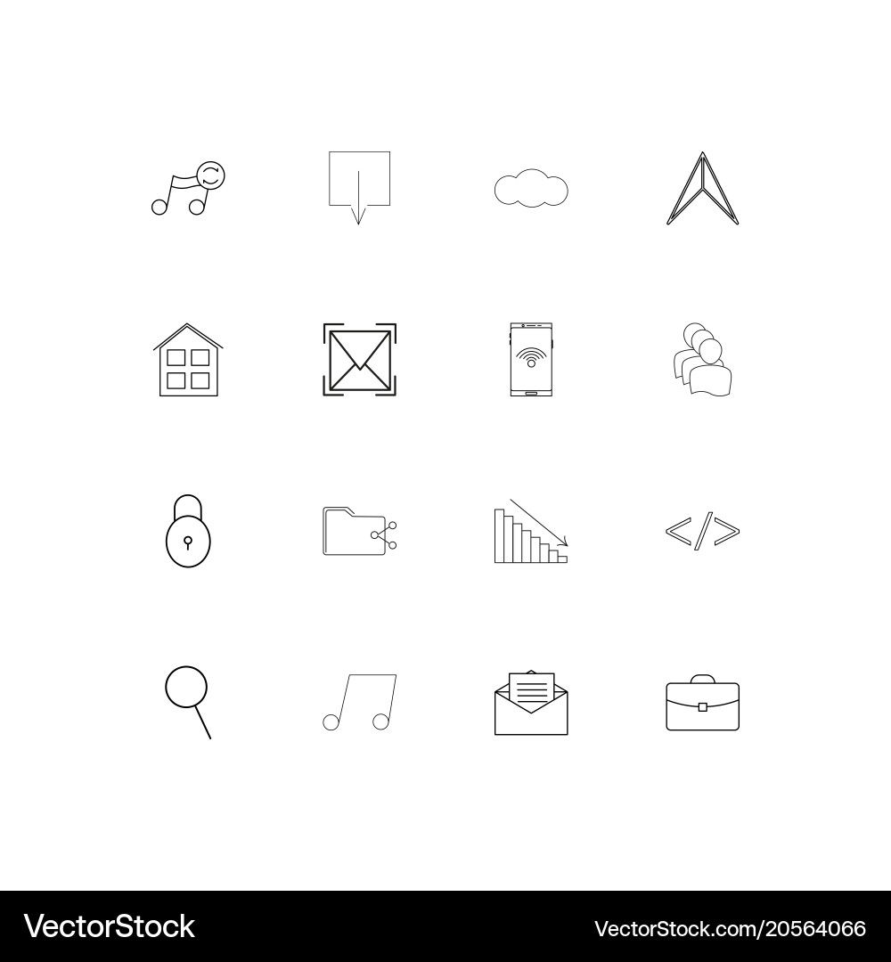 Internet of things simple linear icons set vector image