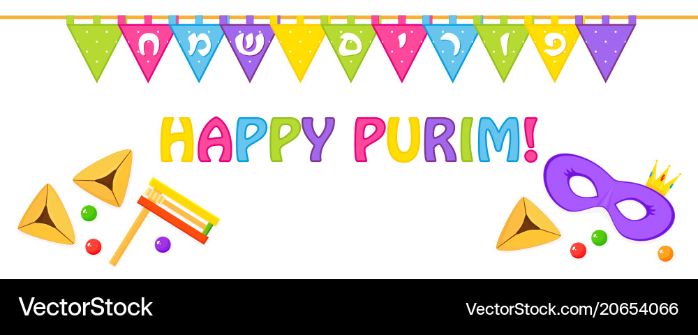 Jewish holiday of purim flags Jewish holiday of purim flags vector image