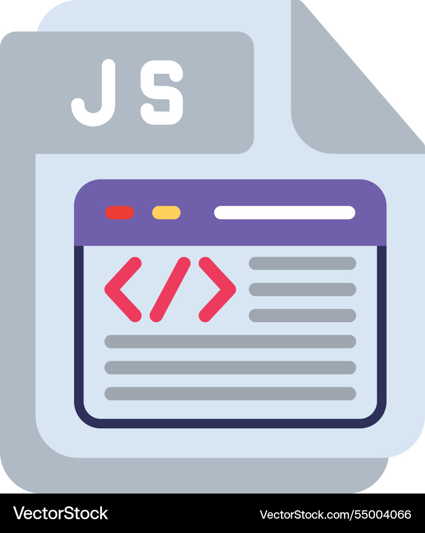 Js flat icon design vector image